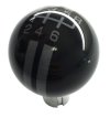 C6 Corvette Shift Knob Black w Silver Racing Stripes and Shift Pattern